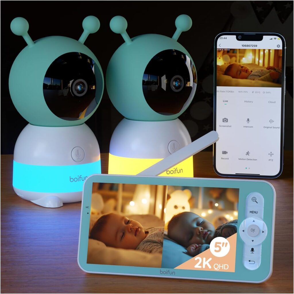 BOIFUN 2K Split-Screen Baby Monitor With Camera